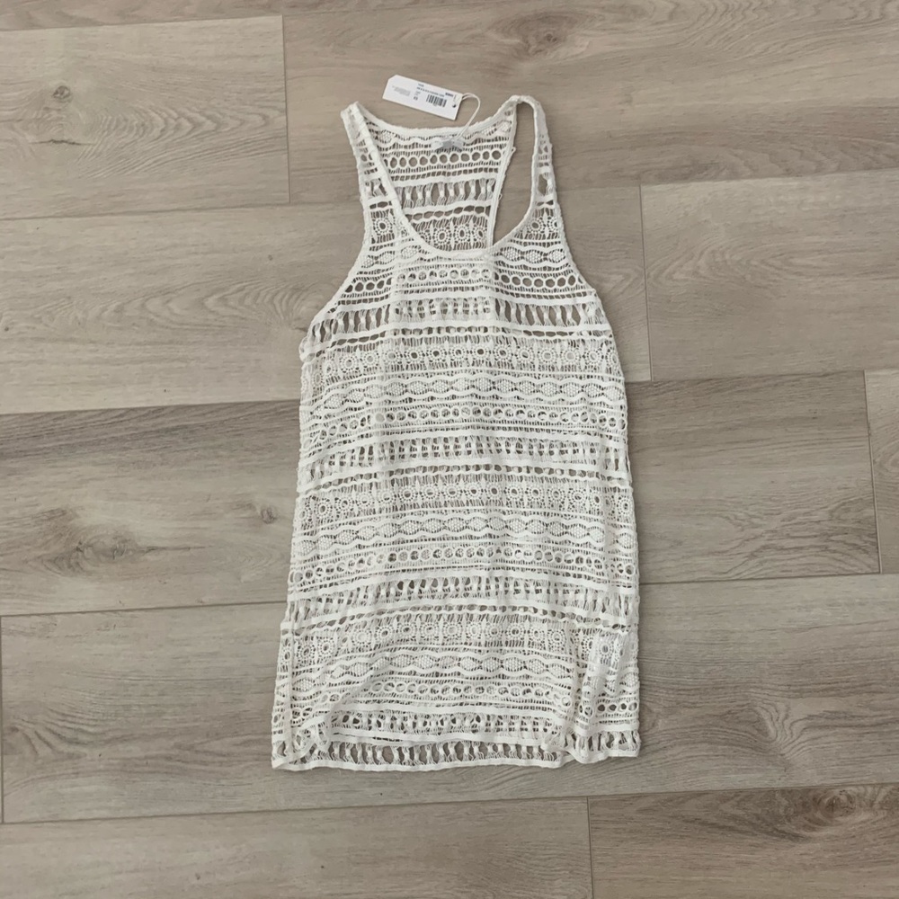 Tavik crochet cream tank top
